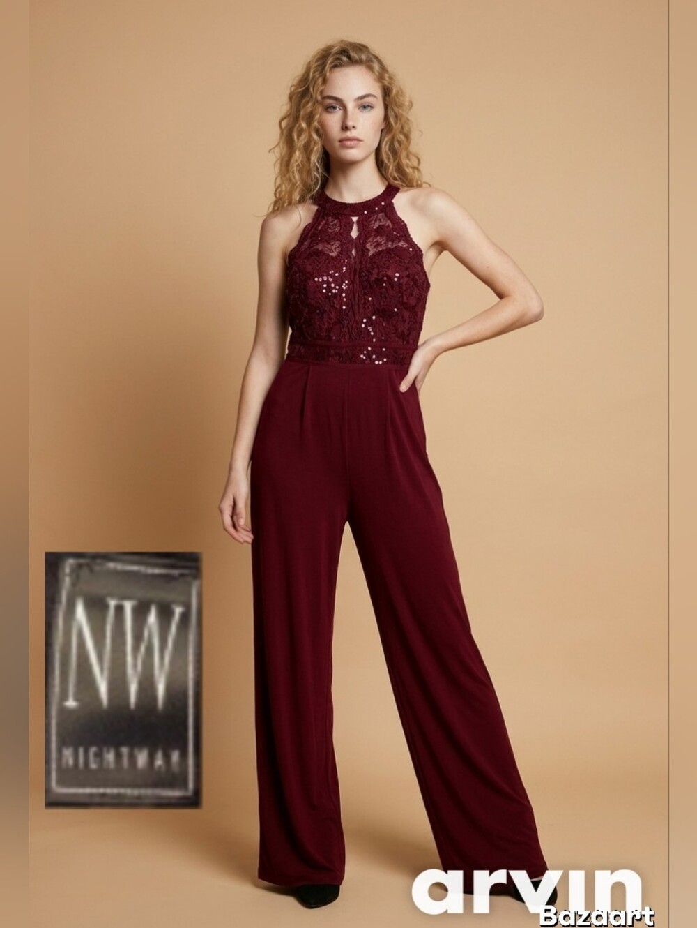 Jumpsuit NW Nightway  Burgundy Size 16w